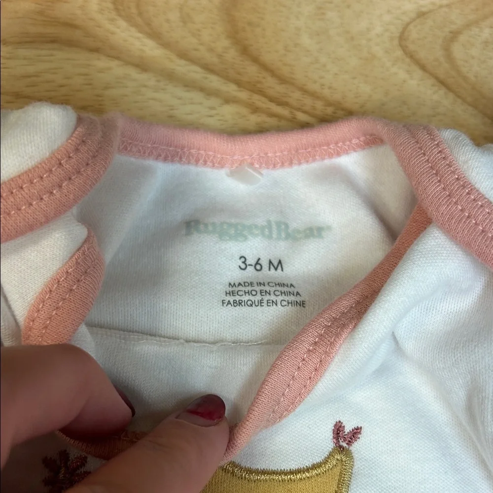 Baby Girls Pink and White Floral & chicken Two-Piece Set